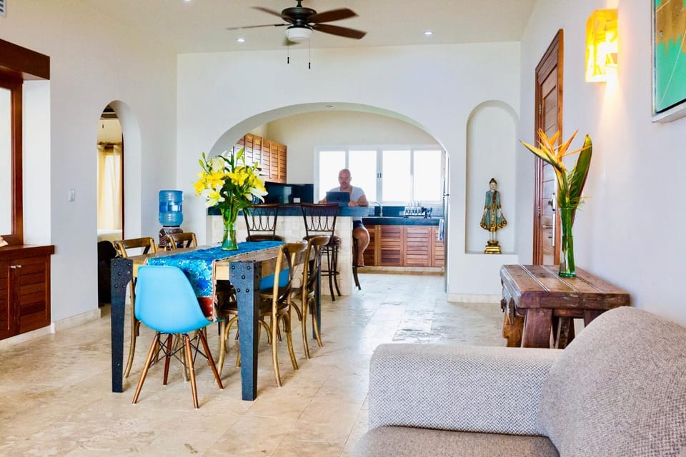 Living room, kitchen