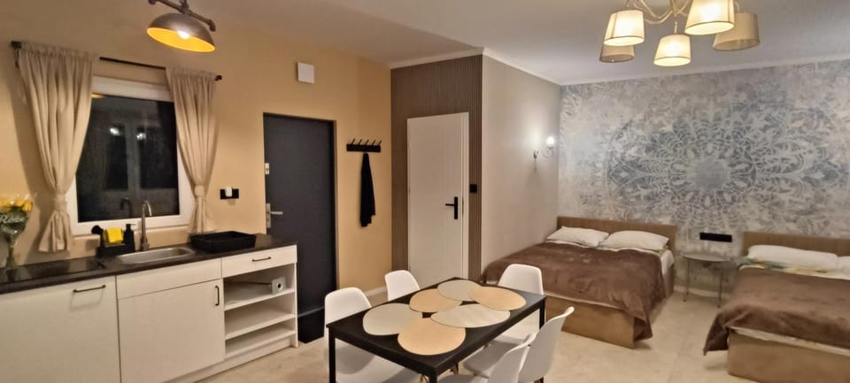 Bed, Kitchen or kitchenette, Living room, Photo of the whole room, Seating area, Dining area, Bedroom, towels