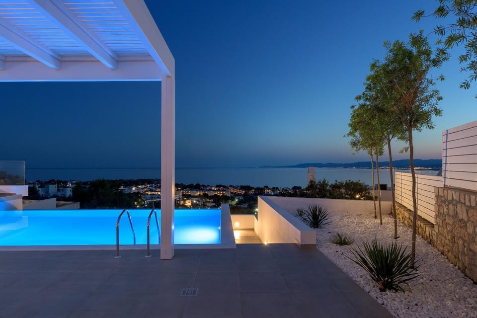 Pool view, Sunset