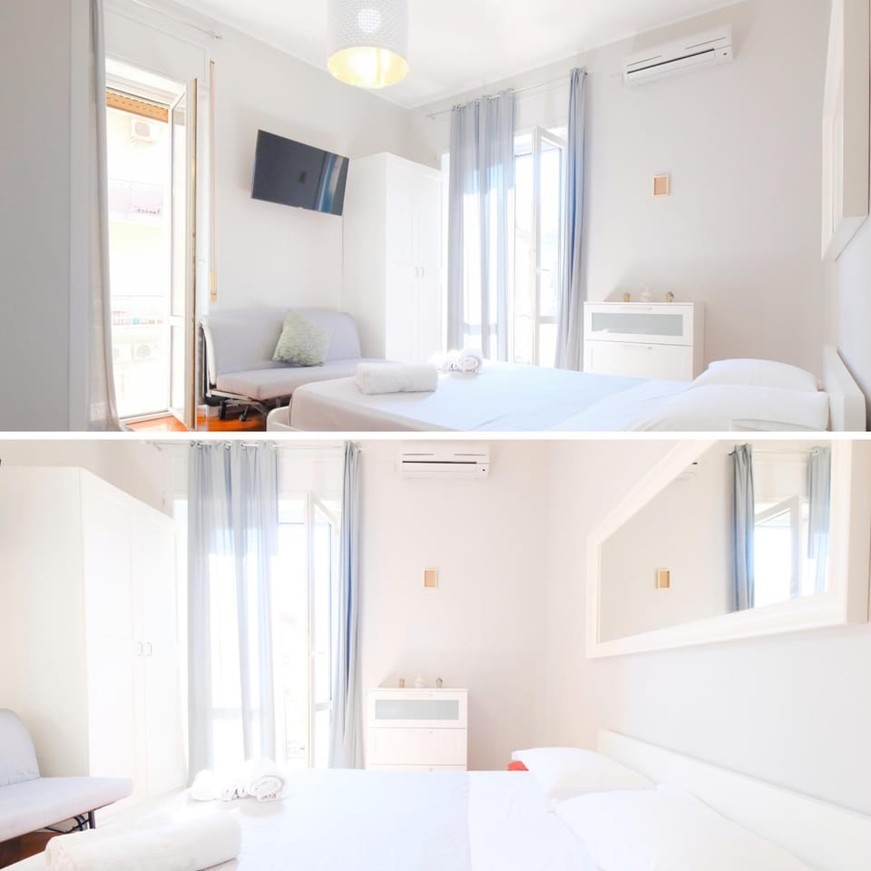 Bed, TV and multimedia, Photo of the whole room, Bedroom, towels, wardrobe, air conditioner