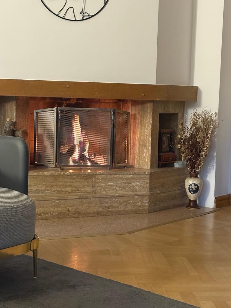Living room, fireplace
