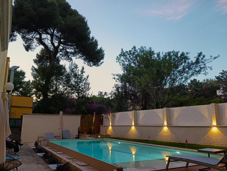 Natural landscape, Pool view, Swimming pool, sunbed
