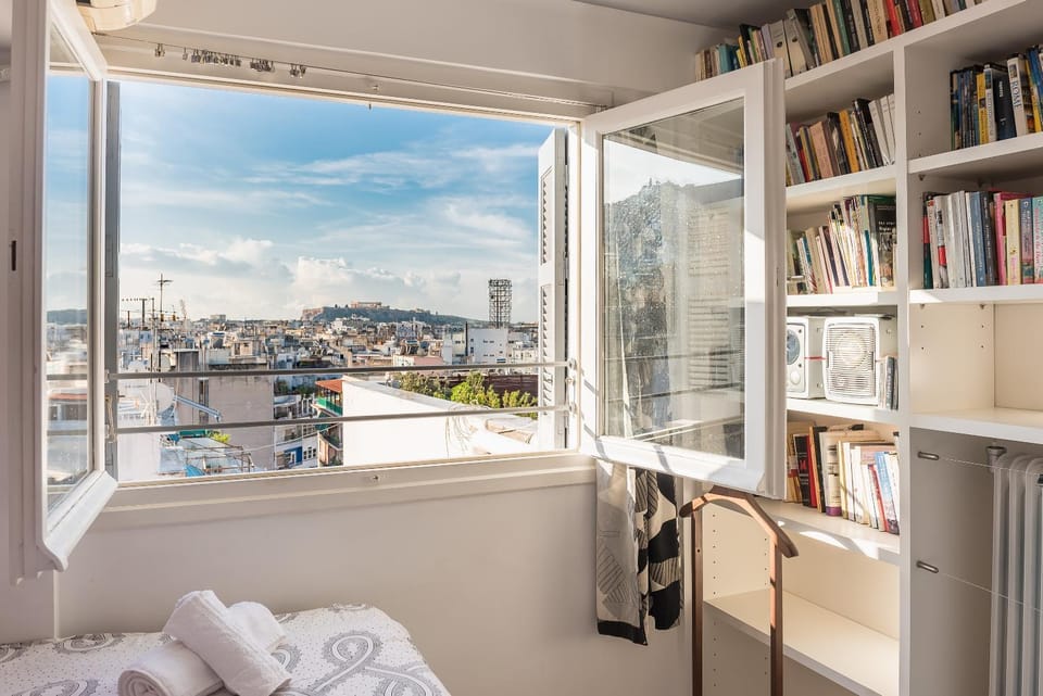 Amazing Acropolis View from Exarcheia Apartment in Athens