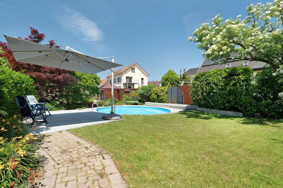 Property building, Living room, Swimming pool