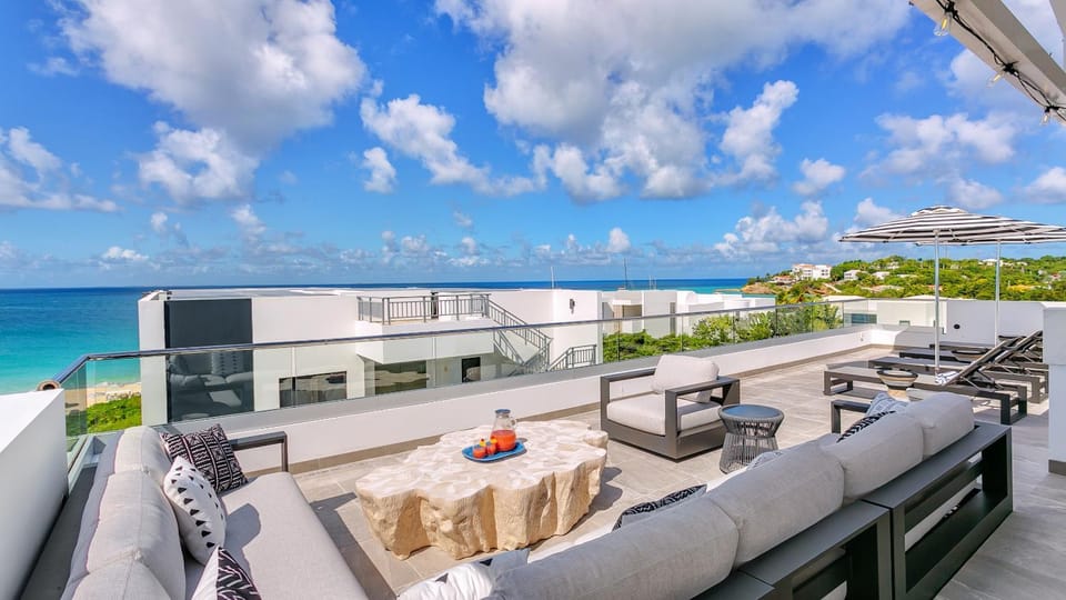 Patio, View (from property/room), Balcony/Terrace, Seating area, Sea view, sunbed