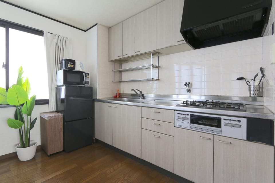 Kitchen or kitchenette, microwave, stove, kitchen, kitchen