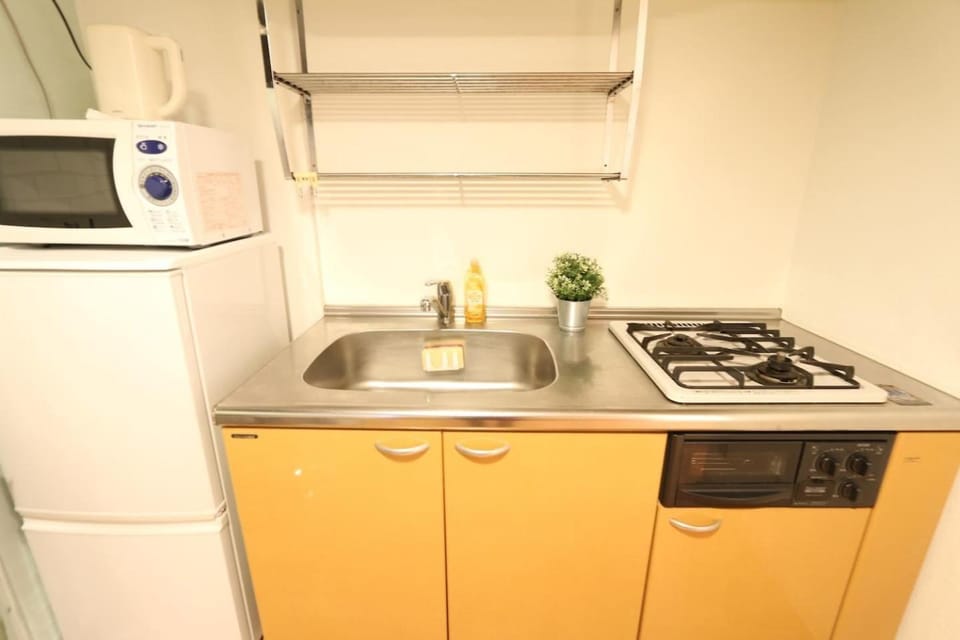Kitchen or kitchenette, microwave, stove, kitchen