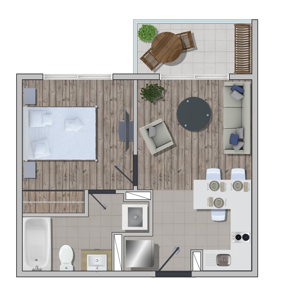Bird's eye view, Floor plan