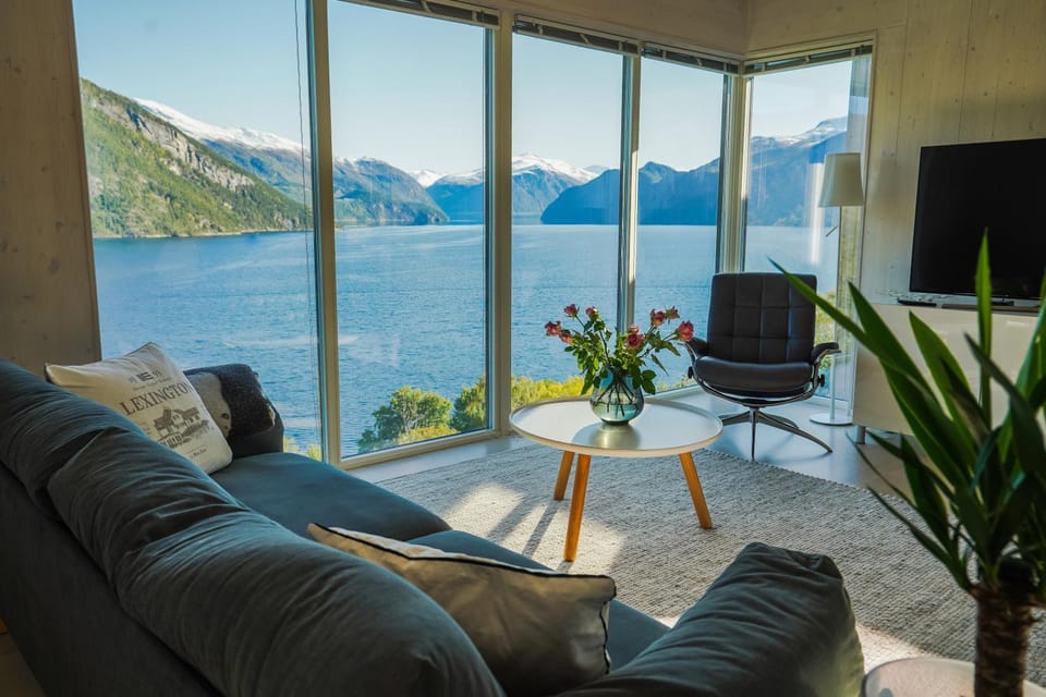 Living room, Seating area, Mountain view, Sea view