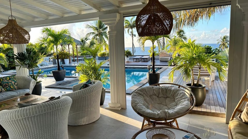 Patio, View (from property/room), Seating area, Pool view, Swimming pool