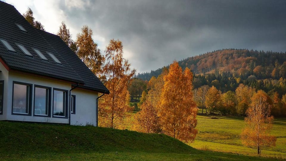 Property building, View (from property/room), Autumn, Mountain view