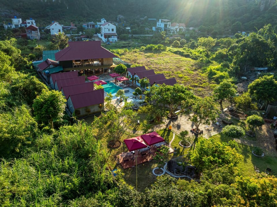 Property building, Natural landscape, Bird's eye view