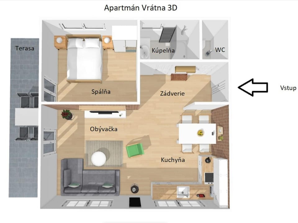 Photo of the whole room, Floor plan
