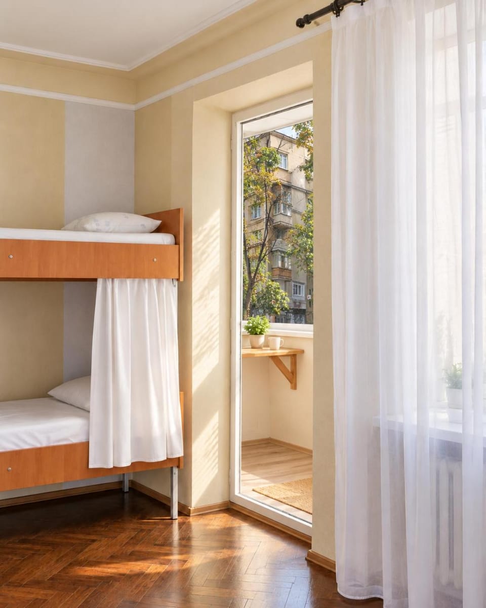 Bed, Balcony/Terrace, Animals, City view, City view, bunk bed, furniture