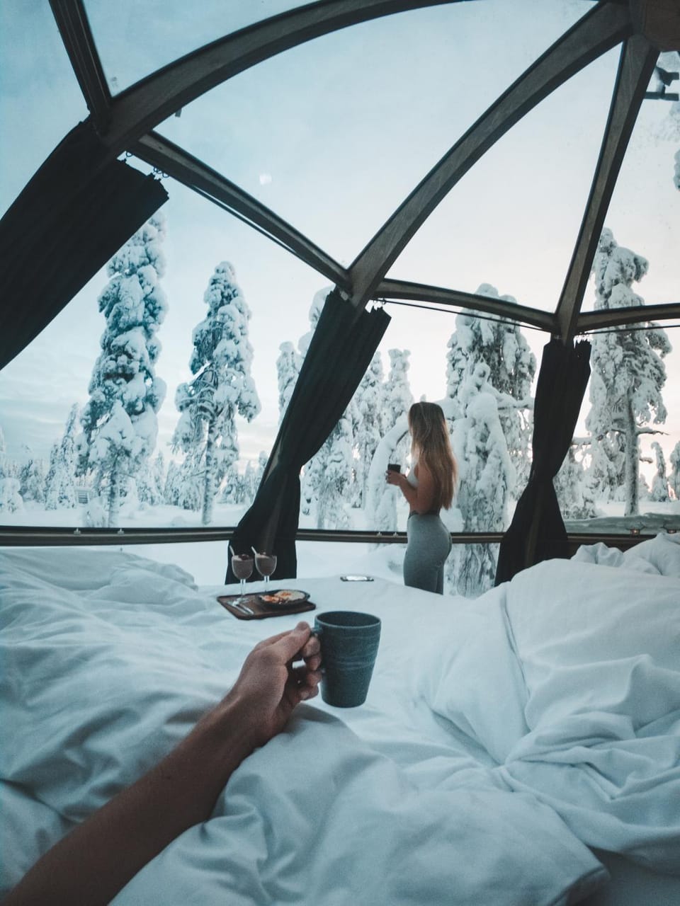 Natural landscape, Winter, Bedroom, Guests, Mountain view