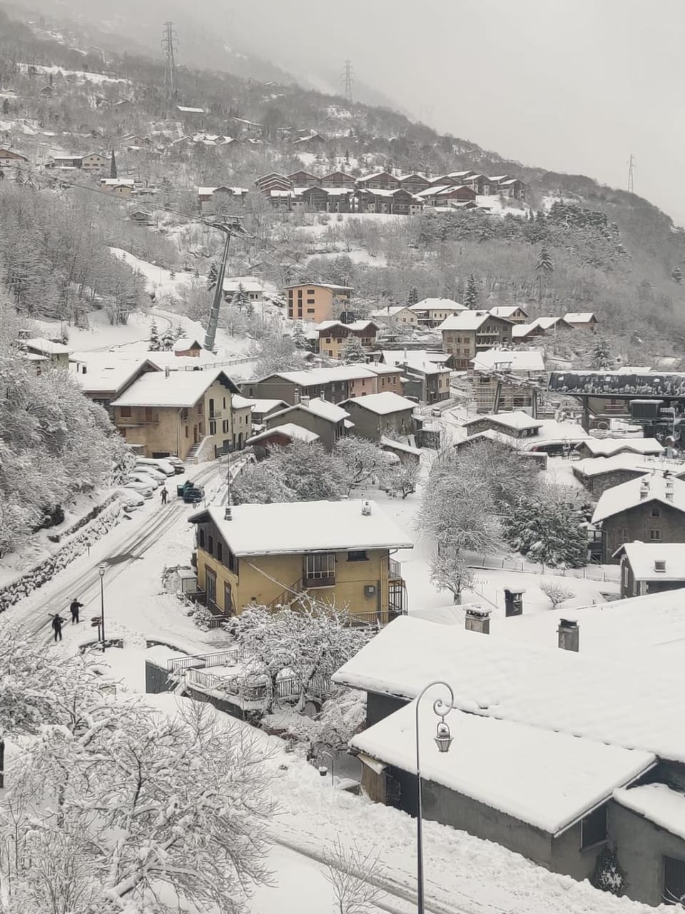 Winter, Ski School, City view