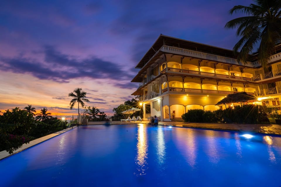 Night, Pool view, Swimming pool