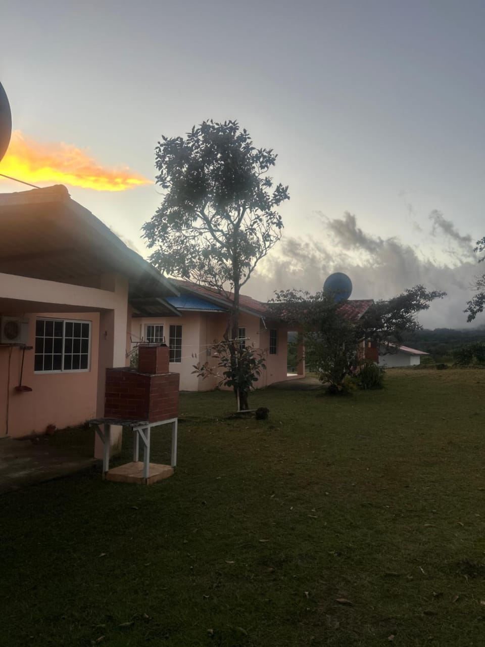 Property building, Garden, Sunset