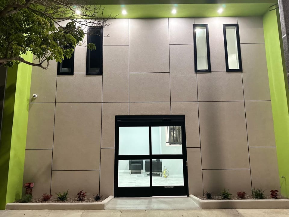 Property building, Facade/entrance, Night, Neighbourhood