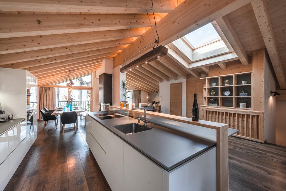 Kitchen or kitchenette, Living room, Dining area