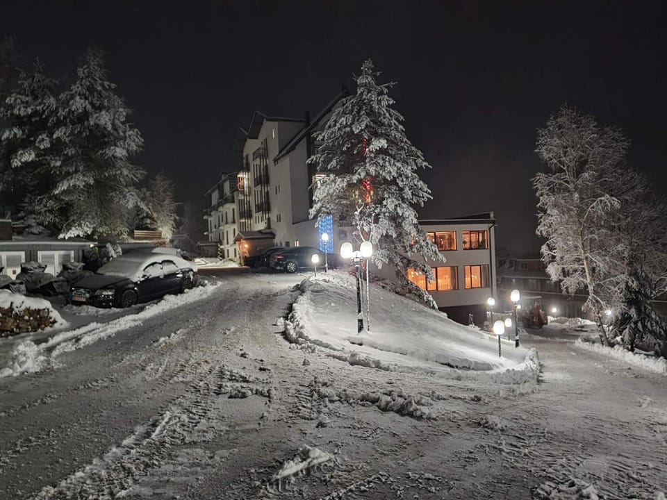 Property building, Night, Winter