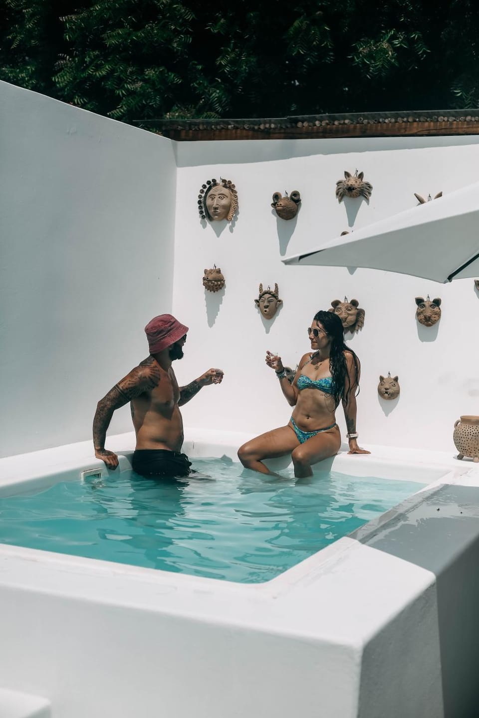 Swimming pool, group of guests