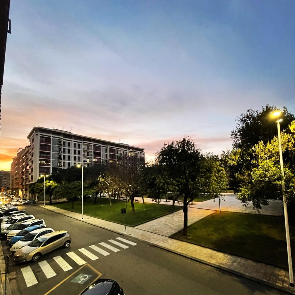 Property building, Neighbourhood, City view, Landmark view, Street view, Sunset