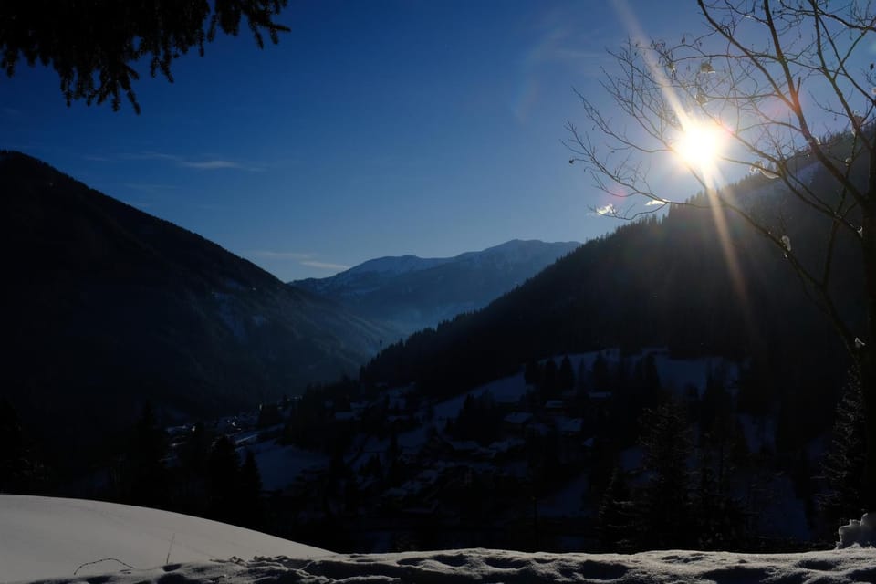 Nearby landmark, Natural landscape, Winter, Sunset