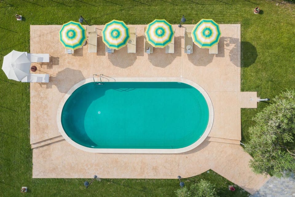 Swimming pool, sunbed