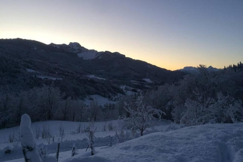 Natural landscape, Winter, Mountain view, Sunrise