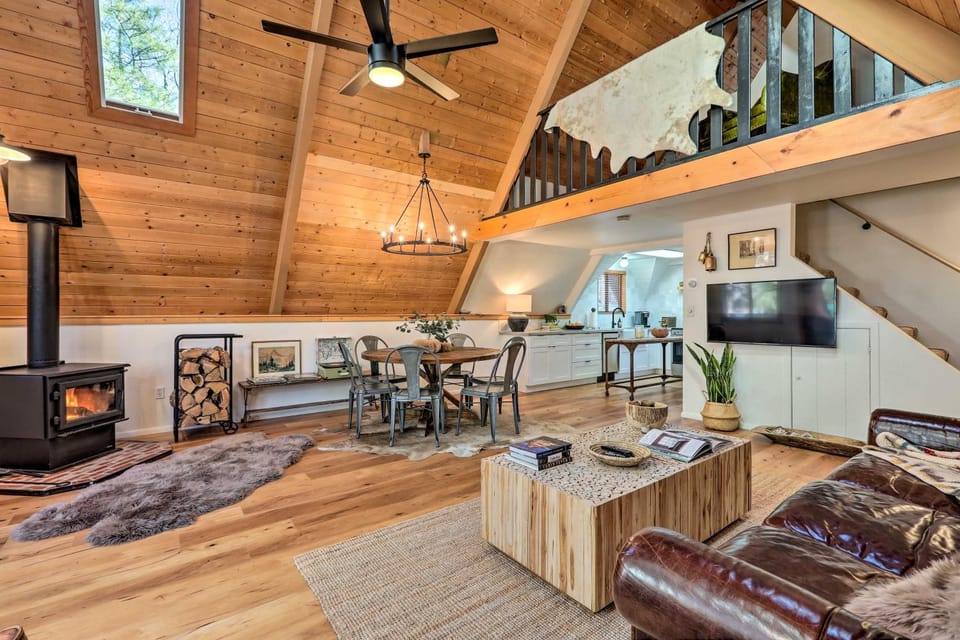 Deck & Forest Views: Munds Park A-Frame Cabin Cabin in Munds Park