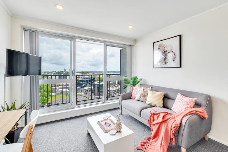 Living room, Seating area, City view, Street view