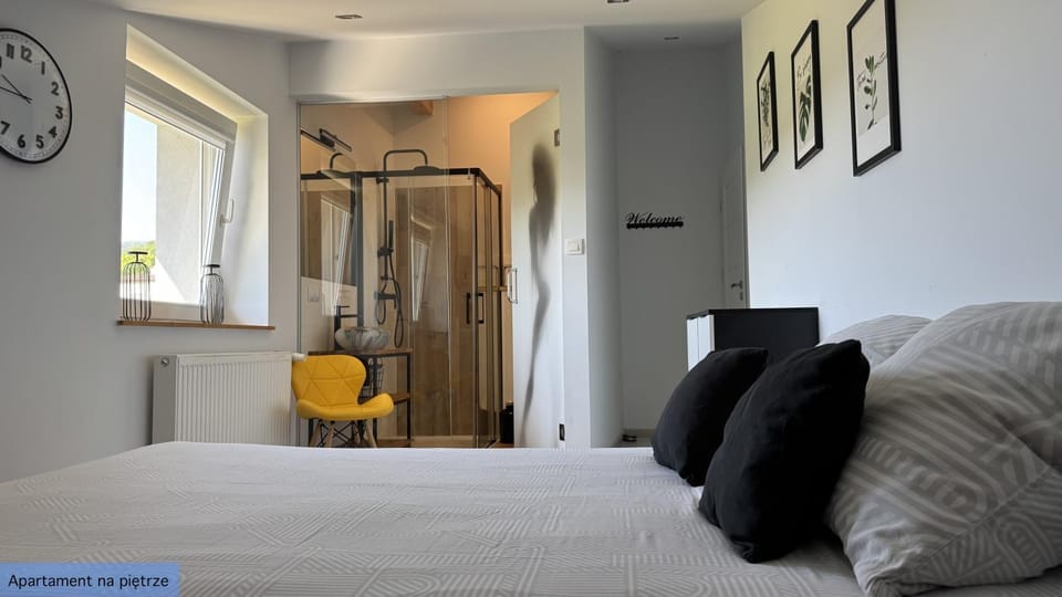 Shower, Bed, Bathroom, Bedroom