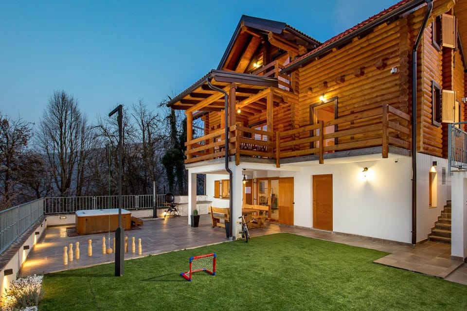 Property building, Garden, Autumn, Sunset