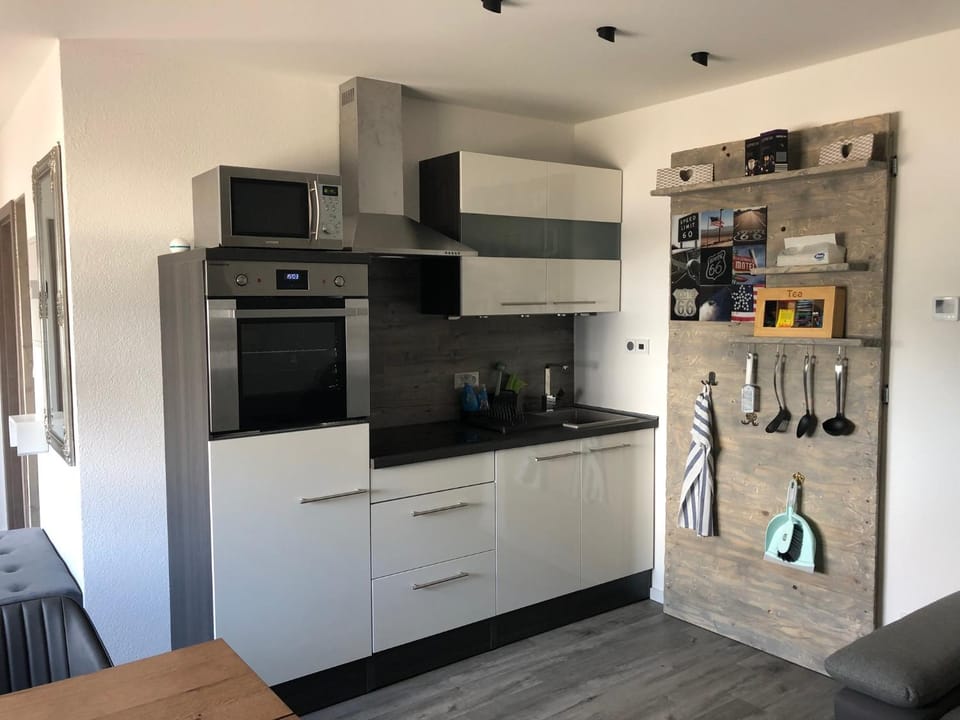 Kitchen or kitchenette, oven, stove