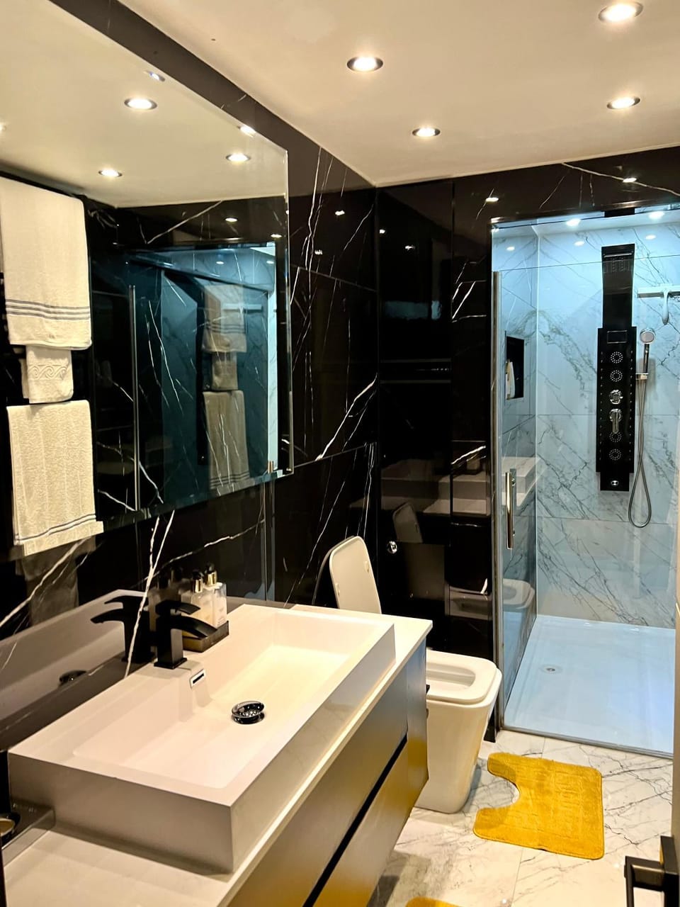 Shower, Toilet, Bathroom, towels