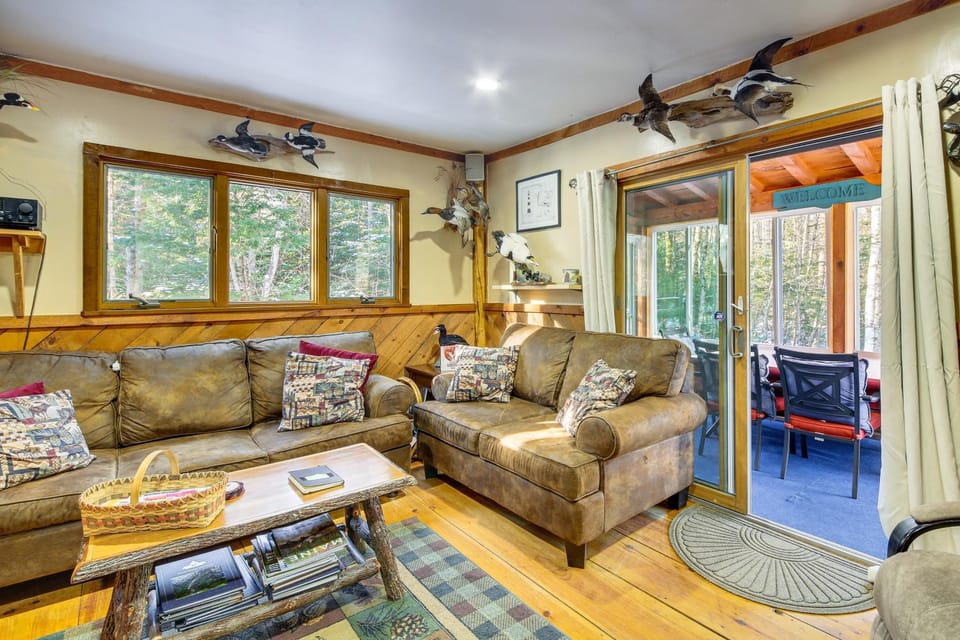 Rustic Searsport Cabin: Loft + Sunroom on 10 Acres Cabin in Searsport
