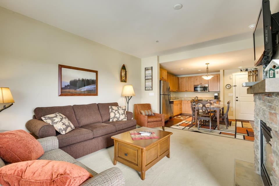 Steps to Ski Lifts: Base Camp One Resort Condo House in Granby