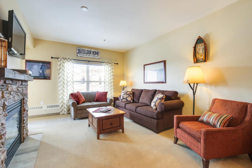 Steps to Ski Lifts: Base Camp One Resort Condo House in Granby