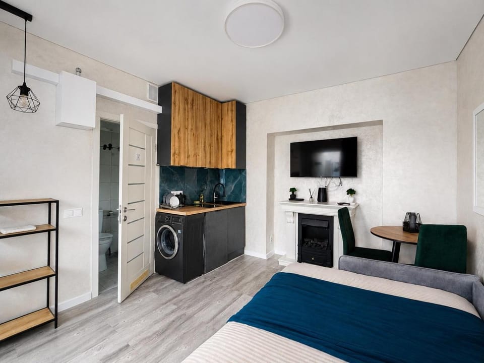 Bed, TV and multimedia, Photo of the whole room, Seating area, Dining area, Bedroom, stove