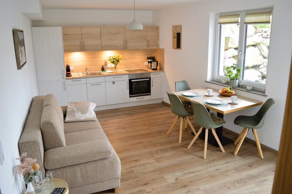 Kitchen or kitchenette, Living room, Seating area, Dining area, minibar, pet friendly, stove