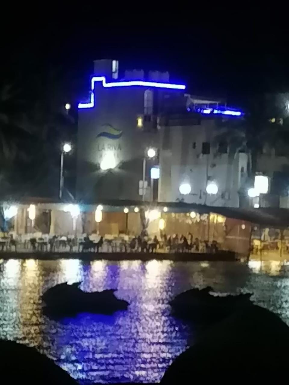 Property building, Night, Sea view