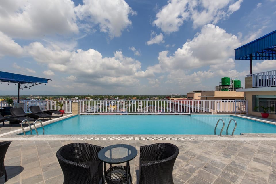 Pool view, sunbed