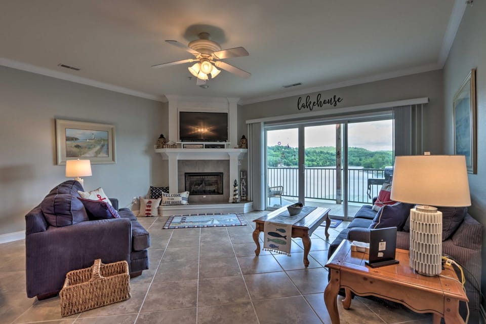 Balcony & Seasonal Pool: Lakefront Ozark Condo House in Ozark Mountains