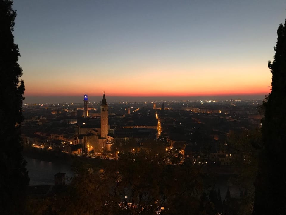 Nearby landmark, City view, Sunset