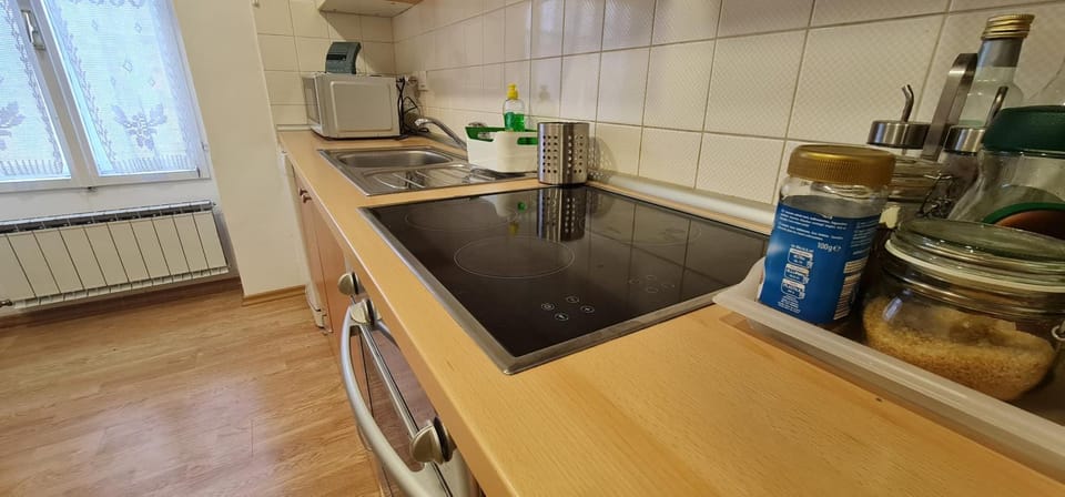 Kitchen or kitchenette, minibar, stove