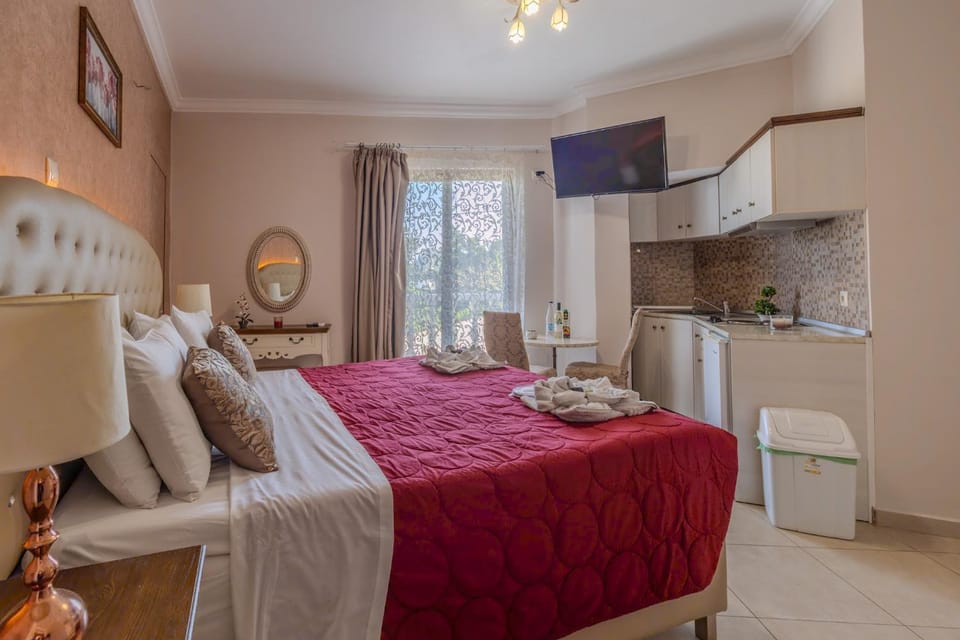 Bed, TV and multimedia, Kitchen or kitchenette, Living room, Photo of the whole room, Seating area, Dining area, Bedroom, minibar, towels