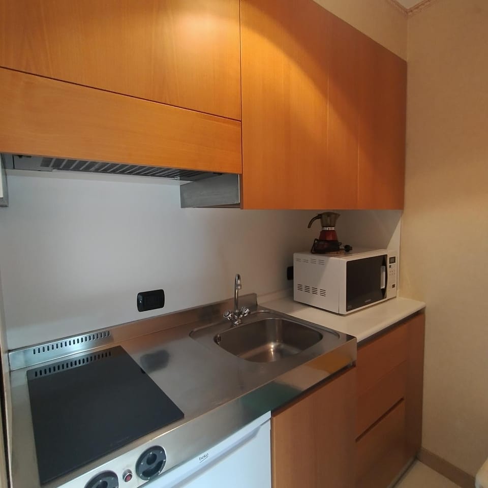 Kitchen or kitchenette, stove, toaster