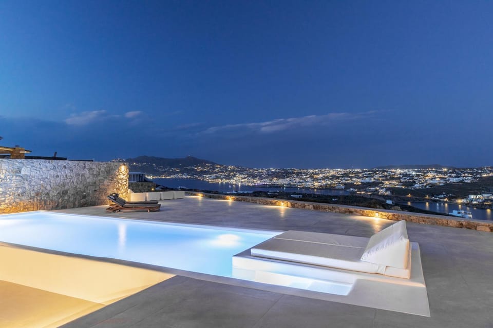 Night, Natural landscape, Pool view
