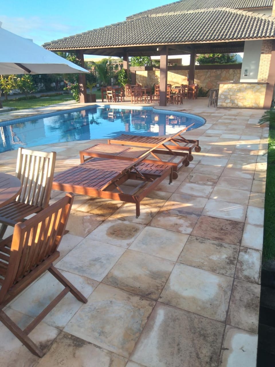 Pool view, sunbed